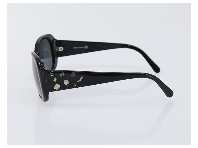 CHANEL Sonnenbrille Kunststoff Black CC Auth BA15678V Schwarz - Ansicht 4