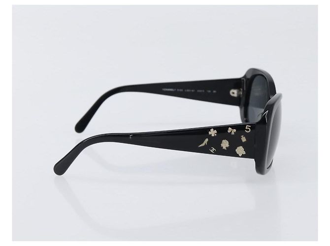 CHANEL Sonnenbrille Kunststoff Black CC Auth BA15678V Schwarz - Ansicht 5