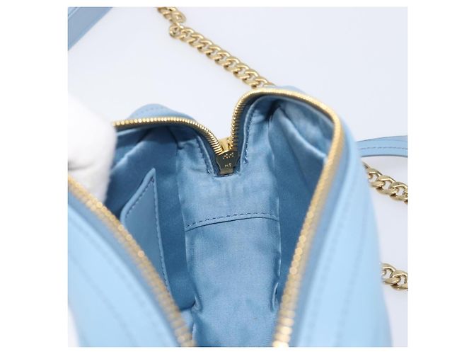 Borsa a tracolla Miu Miu Matelassé con catena in pelle 2way Blu chiaro Oro Auth BA15627V D'oro - vista 19