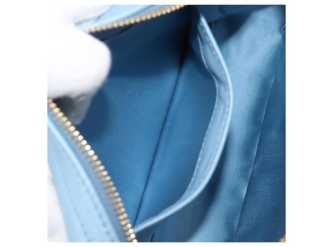 Borsa a tracolla Miu Miu Matelassé con catena in pelle 2way Blu chiaro Oro Auth BA15627V D'oro - vista 21