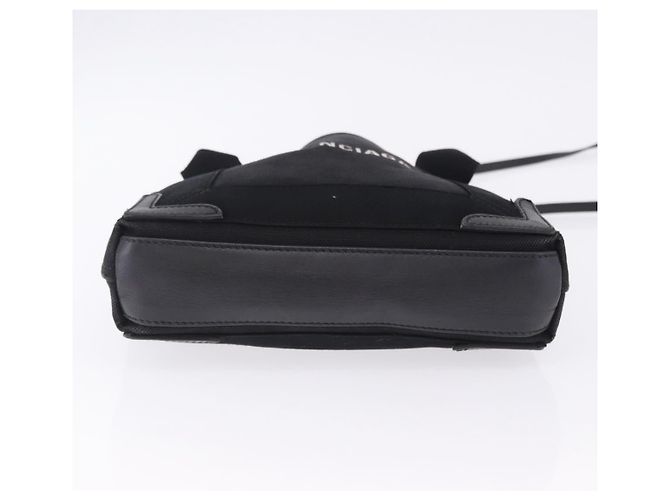 Borsa a mano BALENCIAGA Navy Cabas XS Canvas Black Silver 390346 Auth 201237A Nero Argento - vista 12