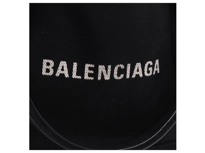 Borsa a mano BALENCIAGA Navy Cabas XS Canvas Black Silver 390346 Auth 201237A Nero Argento - vista 17