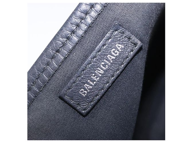 Borsa a mano BALENCIAGA Navy Cabas XS Canvas Black Silver 390346 Auth 201237A Nero Argento - vista 18