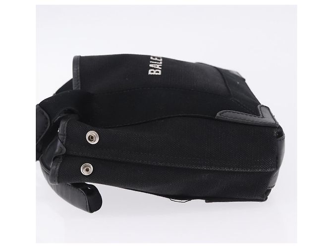 Borsa a mano BALENCIAGA Navy Cabas XS Canvas Black Silver 390346 Auth 201237A Nero Argento - vista 6