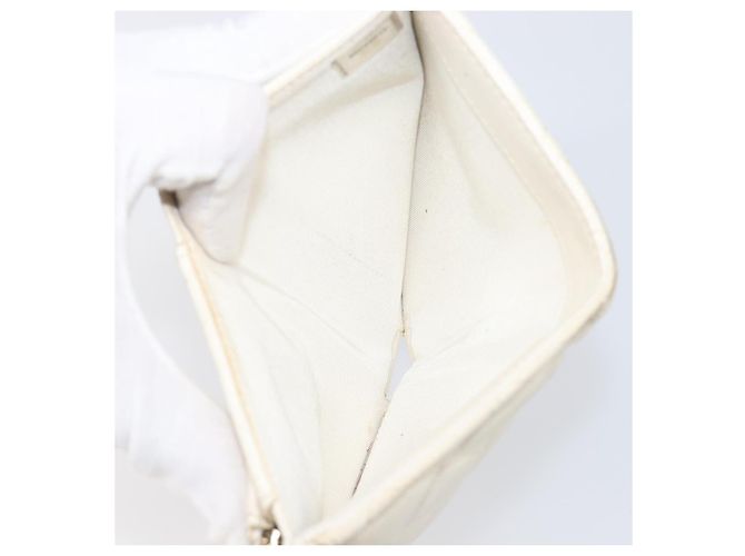 Cartera larga CHANEL Matelasse Caviar Skin White Gold CC Auth 200700 Blanco Dorado - vista 24