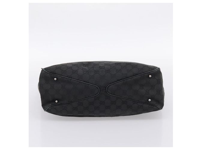 Borsa GUCCI GG Canvas Nero Argento 113017 Auth 203778 - vista 10