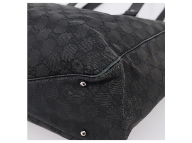 Borsa GUCCI GG Canvas Nero Argento 113017 Auth 203778 - vista 13