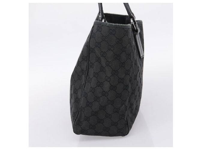 Borsa GUCCI GG Canvas Nero Argento 113017 Auth 203778 - vista 5