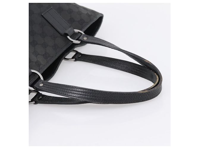 Borsa GUCCI GG Canvas Nero Argento 113017 Auth 203778 - vista 7