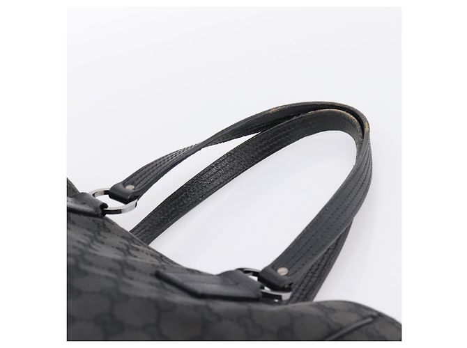 Borsa GUCCI GG Canvas Nero Argento 113017 Auth 203778 - vista 9