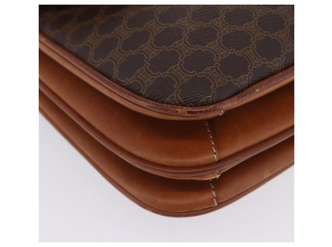 16 Céline Borsa a tracolla CELINE Macadam Canvas PVC Leather Brown Gold Auth 200927 Marrone D'oro - vista 15