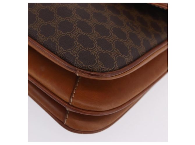16 Céline Borsa a tracolla CELINE Macadam Canvas PVC Leather Brown Gold Auth 200927 Marrone D'oro - vista 16