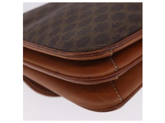 16 Céline Borsa a tracolla CELINE Macadam Canvas PVC Leather Brown Gold Auth 200927 Marrone D'oro - vista 17
