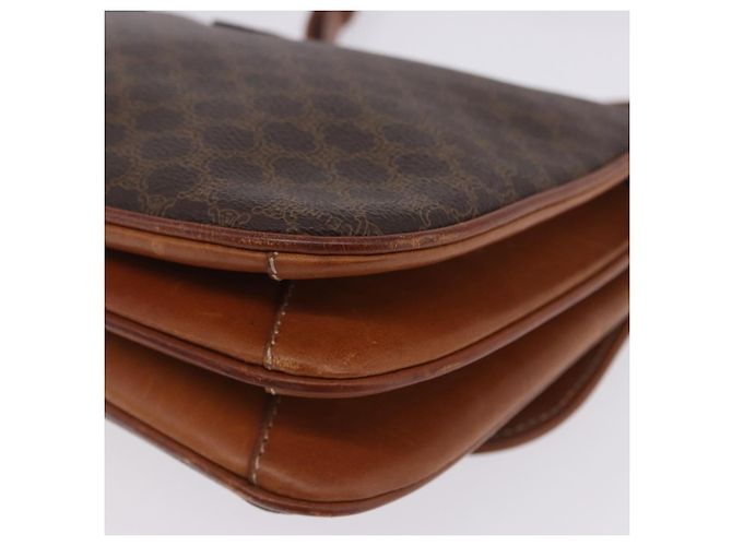 16 Céline Borsa a tracolla CELINE Macadam Canvas PVC Leather Brown Gold Auth 200927 Marrone D'oro - vista 18