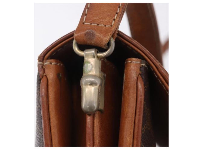 16 Céline Borsa a tracolla CELINE Macadam Canvas PVC Leather Brown Gold Auth 200927 Marrone D'oro - vista 19