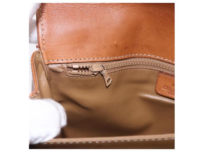 16 Céline Borsa a tracolla CELINE Macadam Canvas PVC Leather Brown Gold Auth 200927 Marrone D'oro - vista 32