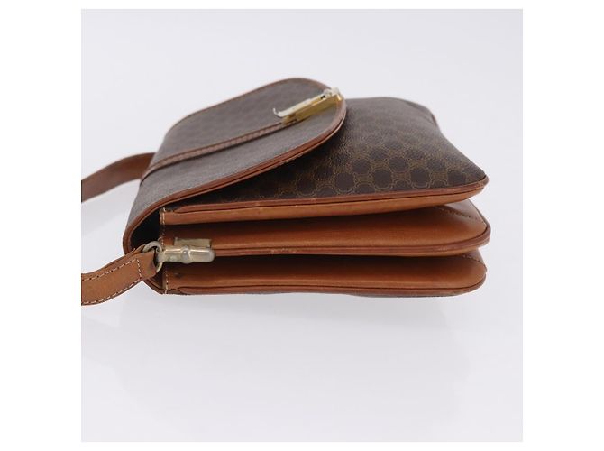 16 Céline Borsa a tracolla CELINE Macadam Canvas PVC Leather Brown Gold Auth 200927 Marrone D'oro - vista 5