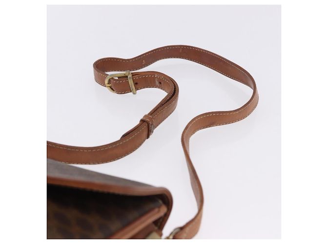 16 Céline Borsa a tracolla CELINE Macadam Canvas PVC Leather Brown Gold Auth 200927 Marrone D'oro - vista 9
