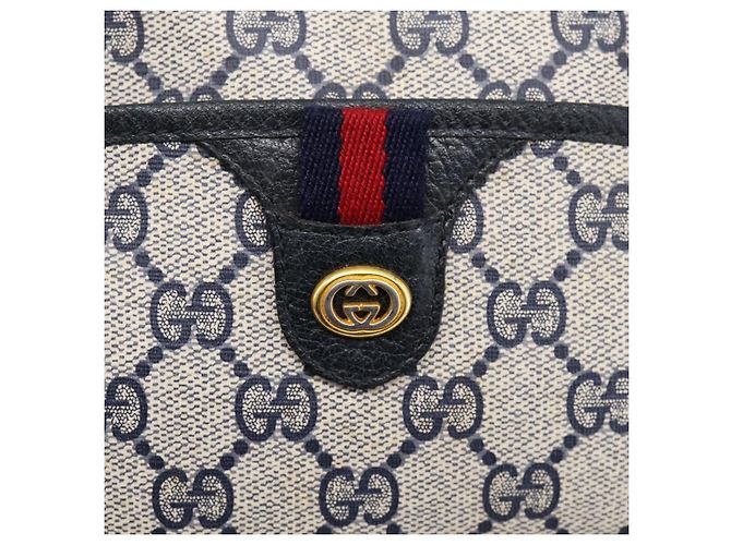 Borsa a tracolla GUCCI GG Supreme Sherry Line PVC Navy Gold 116 02 089 Auth 203358 Blu navy - vista 15