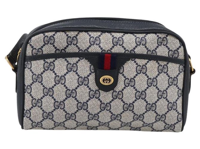 Borsa a tracolla GUCCI GG Supreme Sherry Line PVC Navy Gold 116 02 089 Auth 203358 Blu navy - vista 2