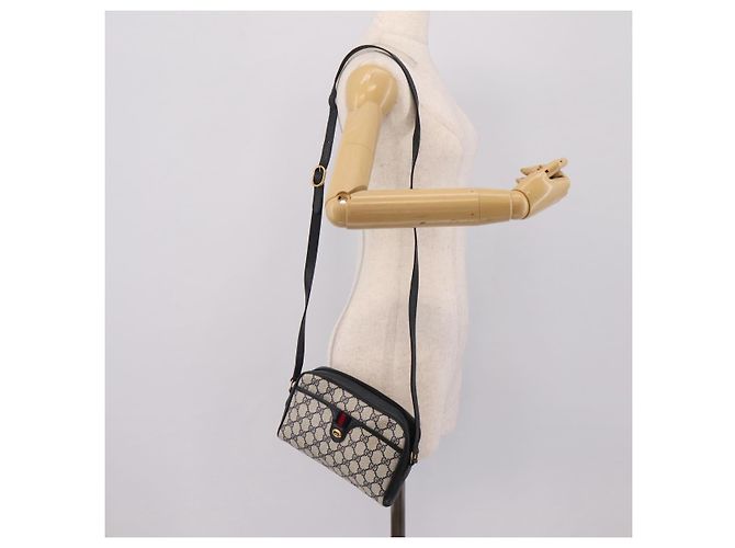 Borsa a tracolla GUCCI GG Supreme Sherry Line PVC Navy Gold 116 02 089 Auth 203358 Blu navy - vista 22
