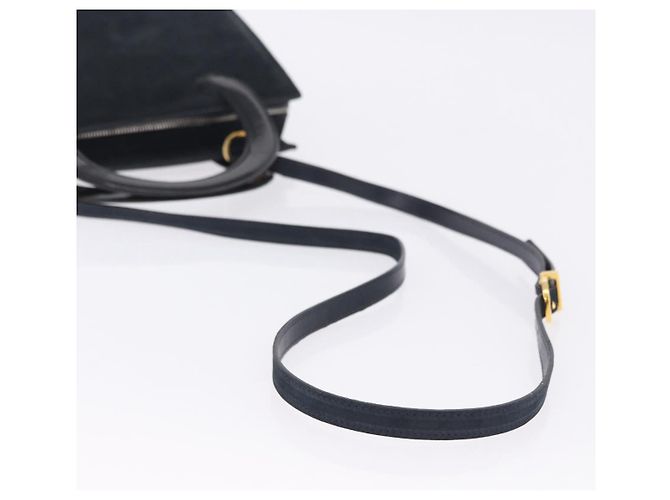 Borsa Salvatore Ferragamo Vala in camoscio 2way nera e oro autentica 202471 Nero D'oro - vista 10