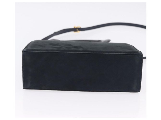 Borsa Salvatore Ferragamo Vala in camoscio 2way nera e oro autentica 202471 Nero D'oro - vista 12