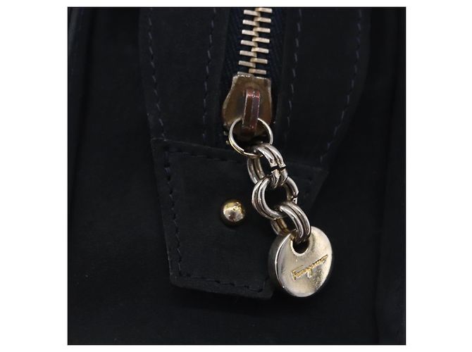Borsa Salvatore Ferragamo Vala in camoscio 2way nera e oro autentica 202471 Nero D'oro - vista 17