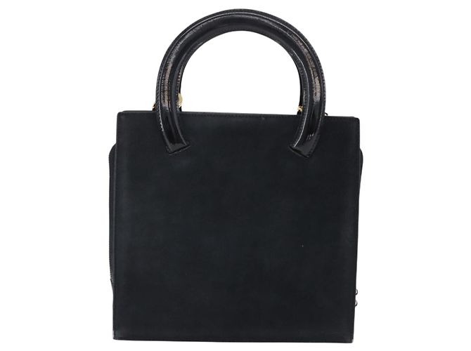 Borsa Salvatore Ferragamo Vala in camoscio 2way nera e oro autentica 202471 Nero D'oro - vista 3