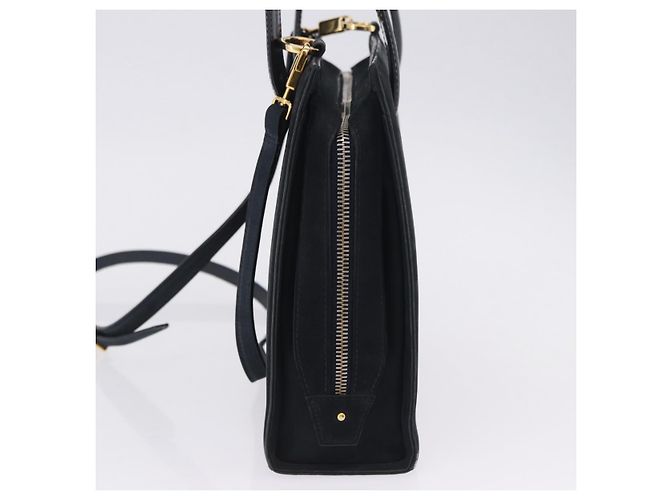 Borsa Salvatore Ferragamo Vala in camoscio 2way nera e oro autentica 202471 Nero D'oro - vista 4