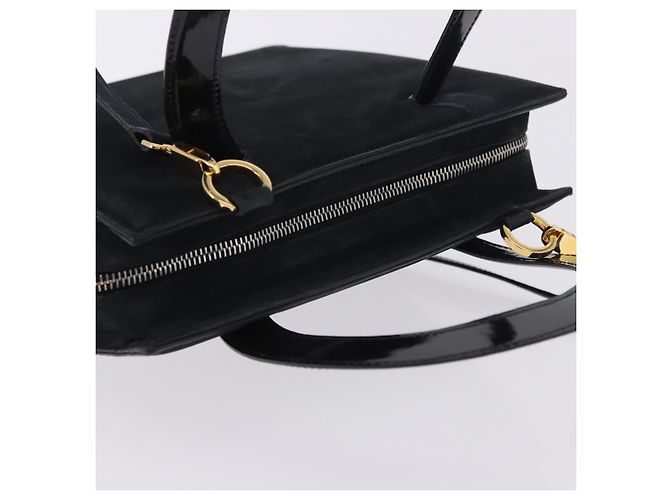 Borsa Salvatore Ferragamo Vala in camoscio 2way nera e oro autentica 202471 Nero D'oro - vista 6