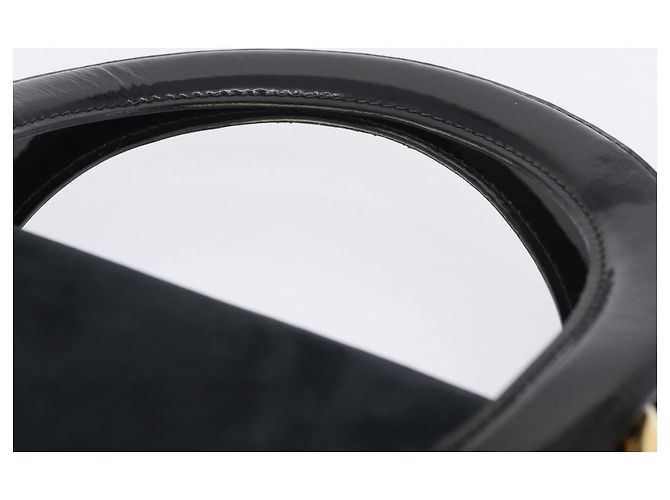 Borsa Salvatore Ferragamo Vala in camoscio 2way nera e oro autentica 202471 Nero D'oro - vista 9