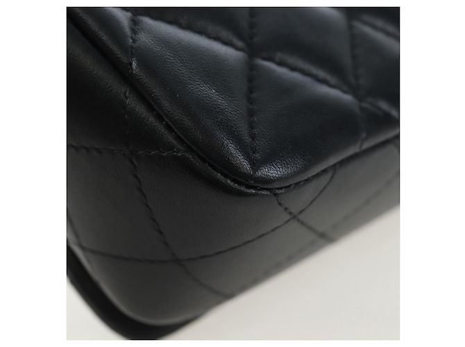 Borsa a tracolla CHANEL Matelasse con catena in pelle d'agnello nera e oro CC Auth 200775SM Nero D'oro - vista 13