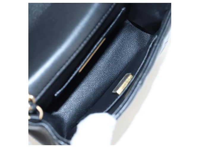 Borsa a tracolla CHANEL Matelasse con catena in pelle d'agnello nera e oro CC Auth 200775SM Nero D'oro - vista 21