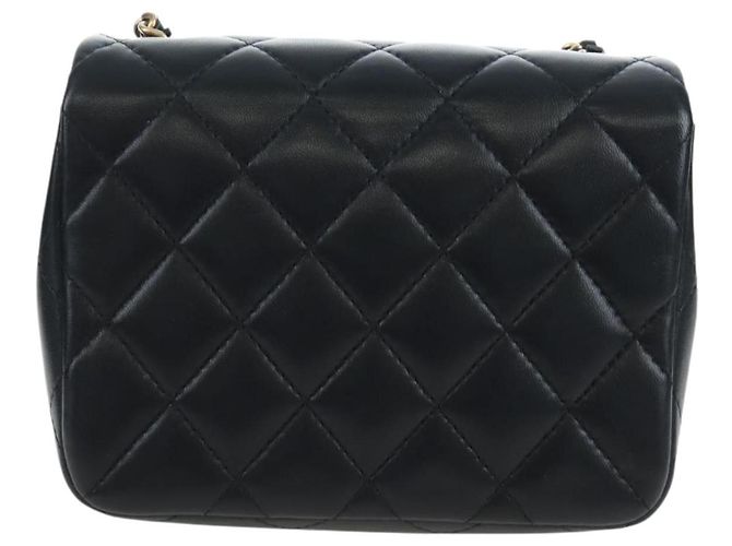 Borsa a tracolla CHANEL Matelasse con catena in pelle d'agnello nera e oro CC Auth 200775SM Nero D'oro - vista 3