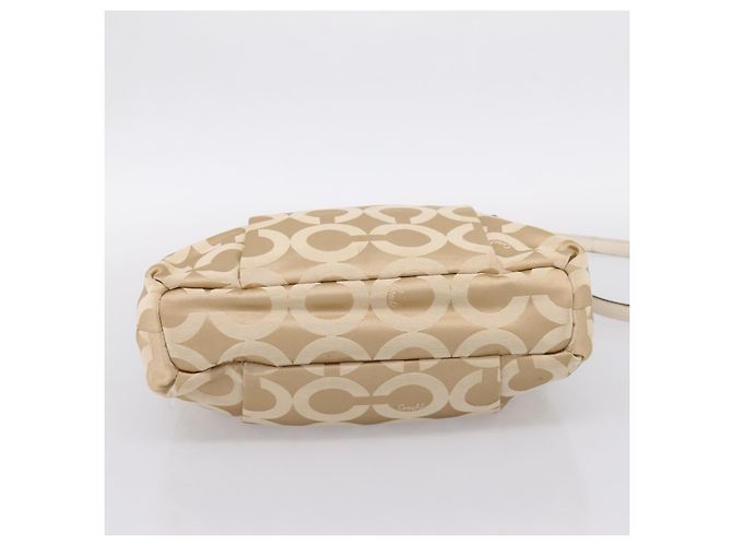 Borsa a Tracolla Coach Nylon 2way Beige Gold Auth 202750A D'oro - vista 11