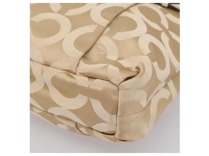 Borsa a Tracolla Coach Nylon 2way Beige Gold Auth 202750A D'oro - vista 12