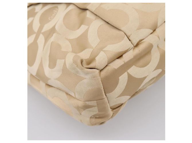 Borsa a Tracolla Coach Nylon 2way Beige Gold Auth 202750A D'oro - vista 13