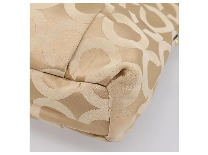 Borsa a Tracolla Coach Nylon 2way Beige Gold Auth 202750A D'oro - vista 14