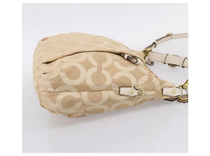 Borsa a Tracolla Coach Nylon 2way Beige Gold Auth 202750A D'oro - vista 5