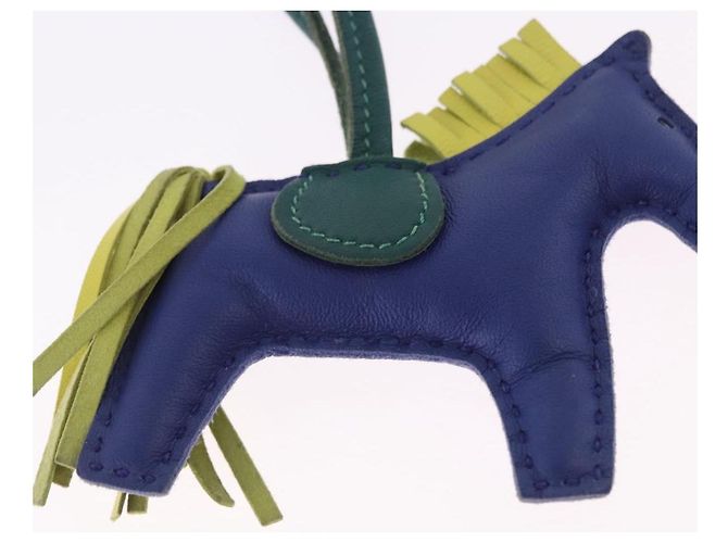 Hermès HERMES Rodeo MM Charm Leather Blue Auth 203043M - vista 12