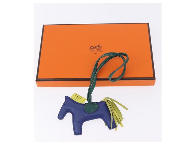 Hermès HERMES Rodeo MM Charm Leather Blue Auth 203043M - vista 17