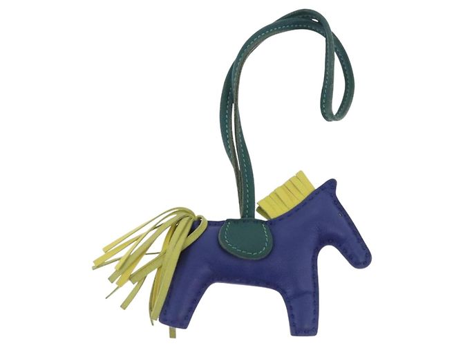 Hermès HERMES Rodeo MM Charm Leather Blue Auth 203043M - vista 3