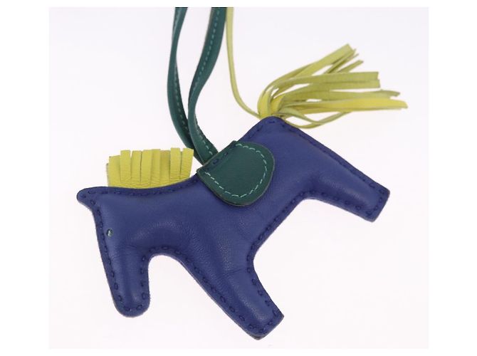 Hermès HERMES Rodeo MM Charm Leather Blue Auth 203043M - vista 4
