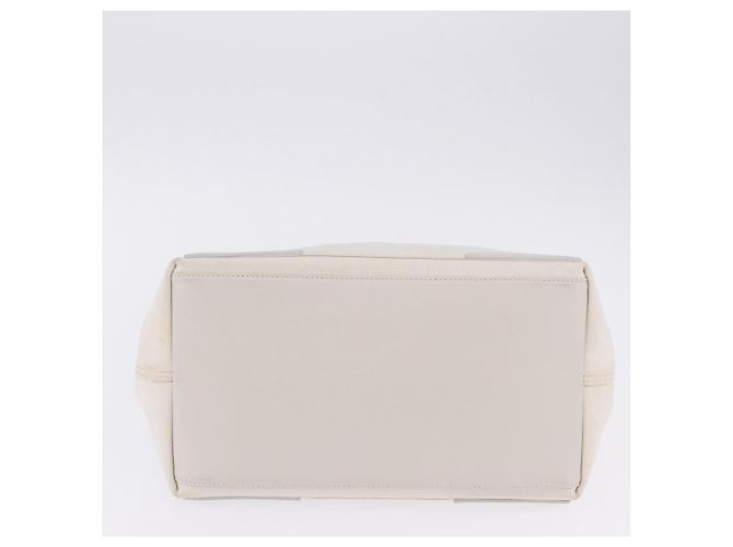 Borsa a mano BALENCIAGA Navy Cabas Canvas Ivory Silver 339933 Auth 202675A Argento Crudo - vista 12