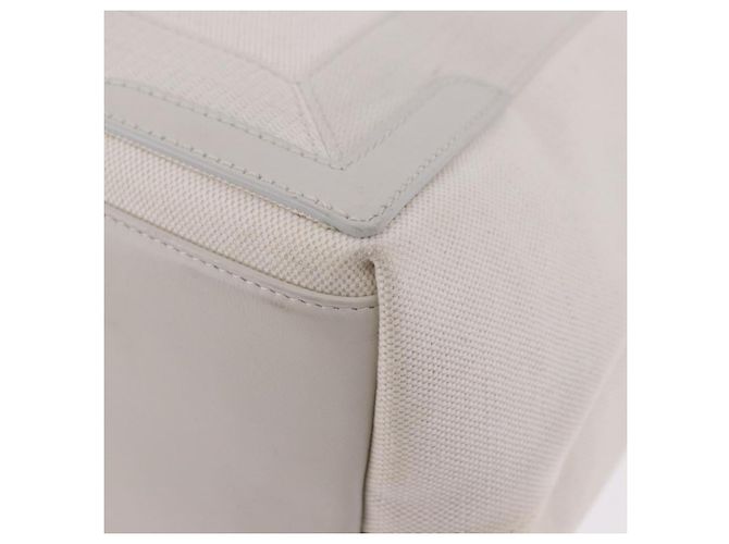 Borsa a mano BALENCIAGA Navy Cabas Canvas Ivory Silver 339933 Auth 202675A Argento Crudo - vista 14