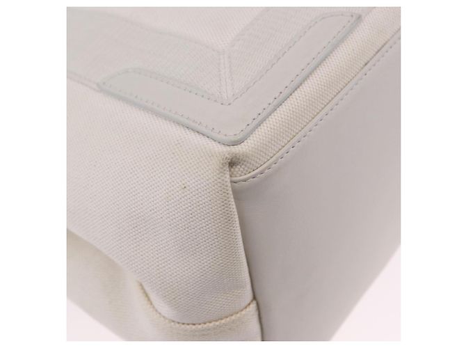 Borsa a mano BALENCIAGA Navy Cabas Canvas Ivory Silver 339933 Auth 202675A Argento Crudo - vista 15