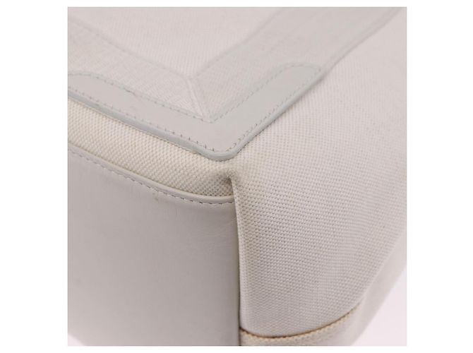 Borsa a mano BALENCIAGA Navy Cabas Canvas Ivory Silver 339933 Auth 202675A Argento Crudo - vista 16