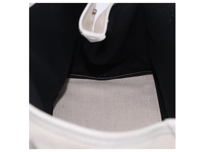Borsa a mano BALENCIAGA Navy Cabas Canvas Ivory Silver 339933 Auth 202675A Argento Crudo - vista 21
