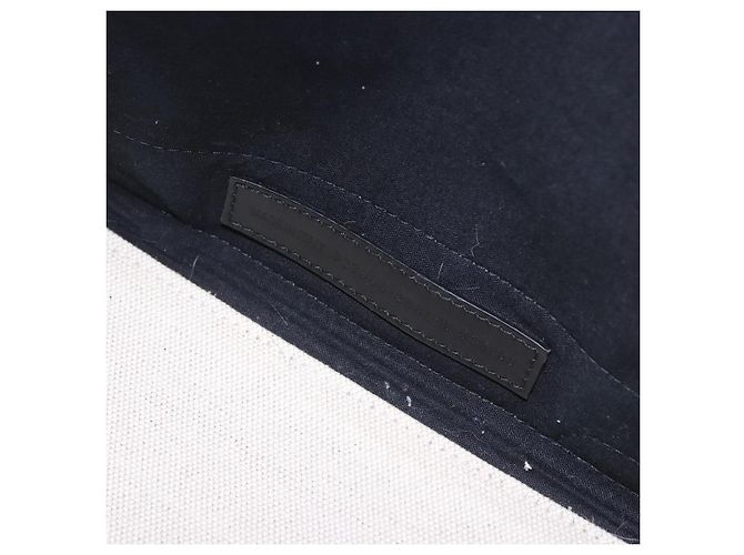 Borsa a mano BALENCIAGA Navy Cabas Canvas Ivory Silver 339933 Auth 202675A Argento Crudo - vista 22